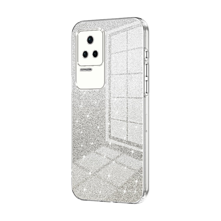 For Xiaomi Redmi K50 / K50 Pro Gradient Glitter Powder Electroplated Phone Case(Transparent) - Xiaomi Cases by PMC TechLife | Online Shopping South Africa | PMC TechLife | Buy Now Pay Later Mobicred