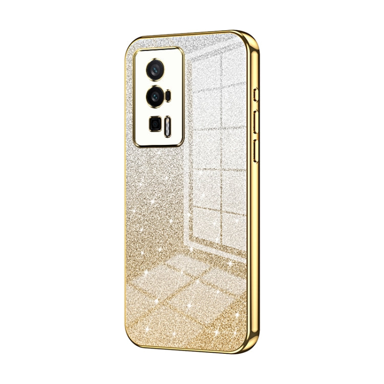 For Xiaomi Redmi K60 / K60 Pro Gradient Glitter Powder Electroplated Phone Case(Gold) - Xiaomi Cases by PMC TechLife | Online Shopping South Africa | PMC TechLife | Buy Now Pay Later Mobicred