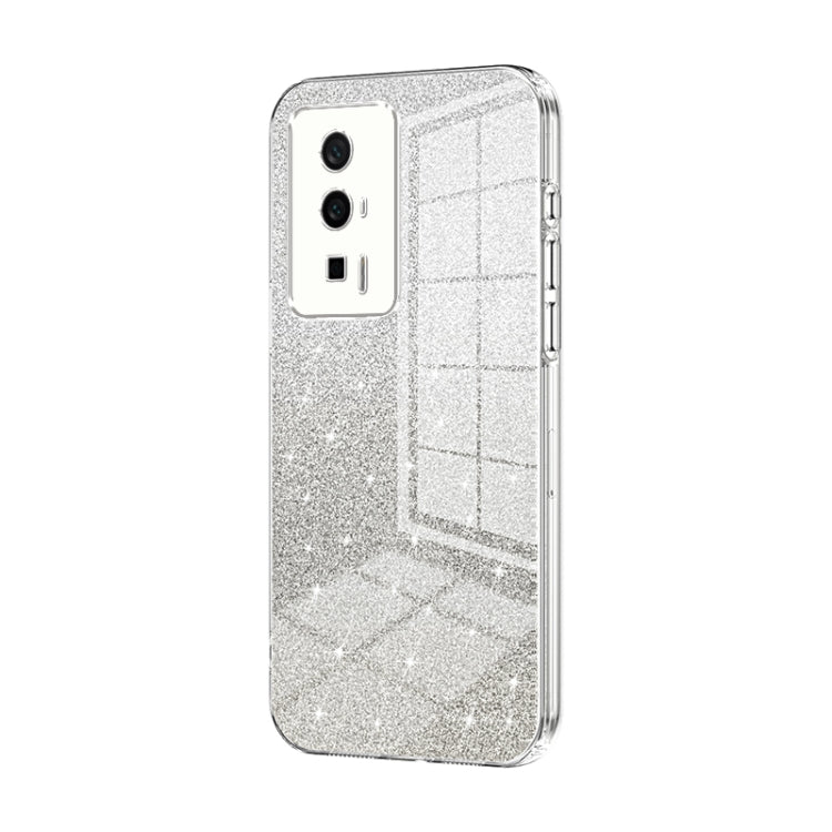 For Xiaomi Redmi K60 / K60 Pro Gradient Glitter Powder Electroplated Phone Case(Transparent) - Xiaomi Cases by PMC TechLife | Online Shopping South Africa | PMC TechLife | Buy Now Pay Later Mobicred