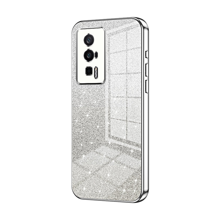 For Xiaomi Redmi K60 / K60 Pro Gradient Glitter Powder Electroplated Phone Case(Silver) - Xiaomi Cases by PMC TechLife | Online Shopping South Africa | PMC TechLife | Buy Now Pay Later Mobicred