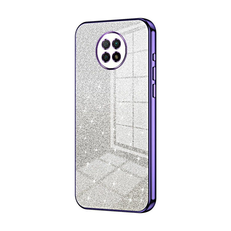 For Xiaomi Redmi Note 9 5G / Note 9T Gradient Glitter Powder Electroplated Phone Case(Purple) - Xiaomi Cases by PMC TechLife | Online Shopping South Africa | PMC TechLife | Buy Now Pay Later Mobicred