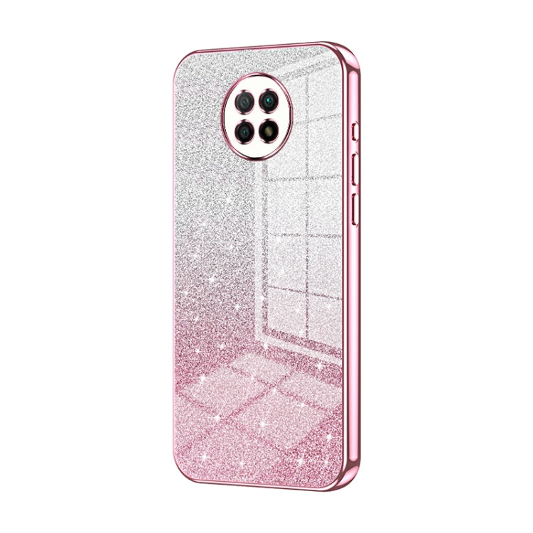 For Xiaomi Redmi Note 9 5G / Note 9T Gradient Glitter Powder Electroplated Phone Case(Pink) - Xiaomi Cases by PMC TechLife | Online Shopping South Africa | PMC TechLife | Buy Now Pay Later Mobicred