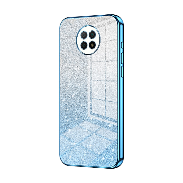 For Xiaomi Redmi Note 9 5G / Note 9T Gradient Glitter Powder Electroplated Phone Case(Blue) - free shipping - PMC TechLife - Order now!