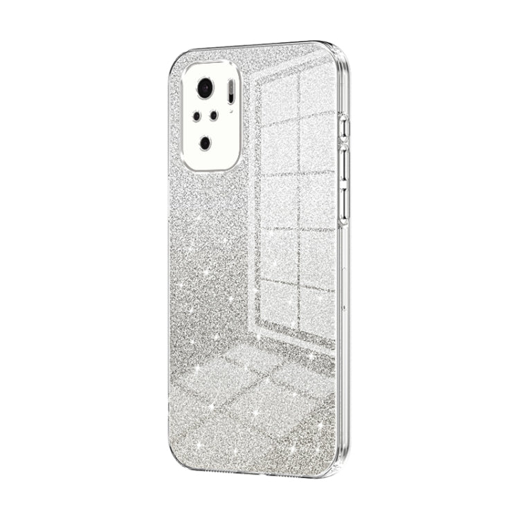 For Xiaomi Redmi Note 10/Note 10S Gradient Glitter Powder Electroplated Phone Case(Transparent) - Xiaomi Cases by PMC TechLife | Online Shopping South Africa | PMC TechLife | Buy Now Pay Later Mobicred