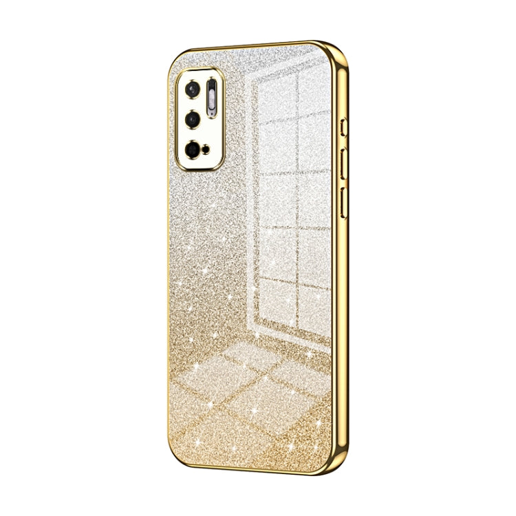 For Xiaomi Redmi Note 10 5G / Note 10T 5G Gradient Glitter Powder Electroplated Phone Case(Gold) - Xiaomi Cases by PMC TechLife | Online Shopping South Africa | PMC TechLife | Buy Now Pay Later Mobicred