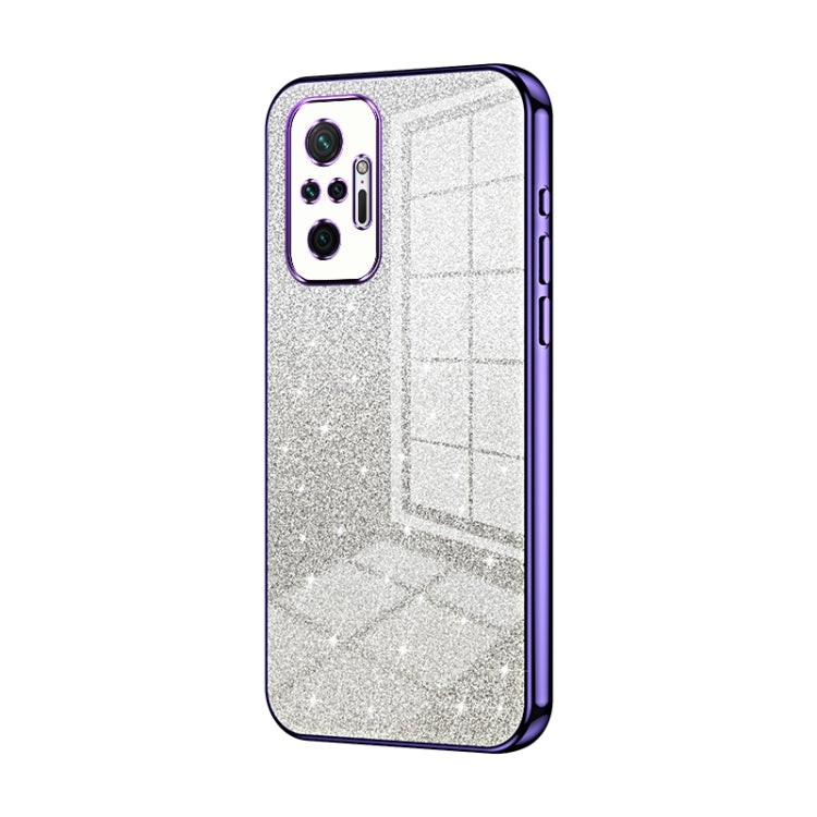 For Xiaomi Redmi Note 10 Pro/10 Pro Max Gradient Glitter Powder Electroplated Phone Case(Purple) - Xiaomi Cases by PMC TechLife | Online Shopping South Africa | PMC TechLife | Buy Now Pay Later Mobicred