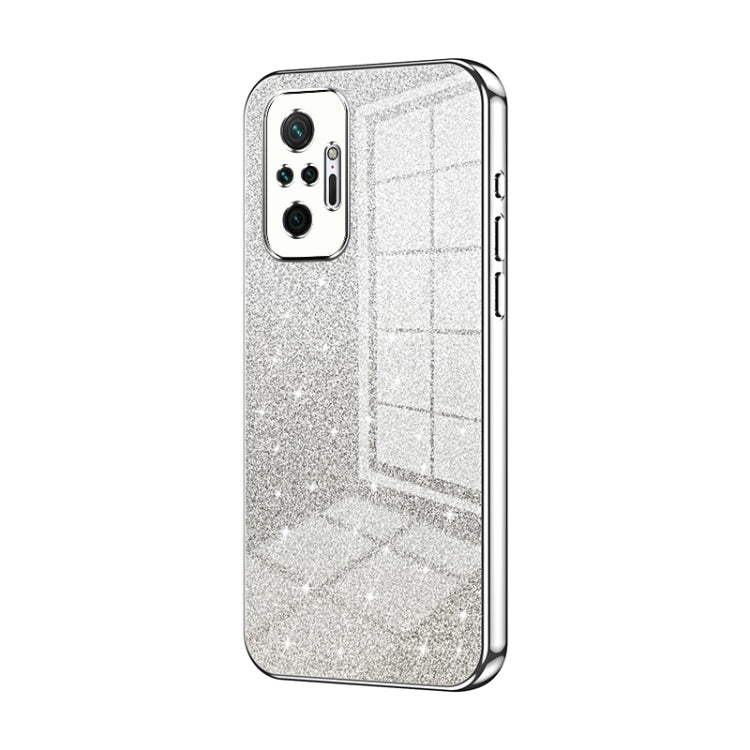 For Xiaomi Redmi Note 10 Pro/10 Pro Max Gradient Glitter Powder Electroplated Phone Case(Silver) - Xiaomi Cases by PMC TechLife | Online Shopping South Africa | PMC TechLife | Buy Now Pay Later Mobicred
