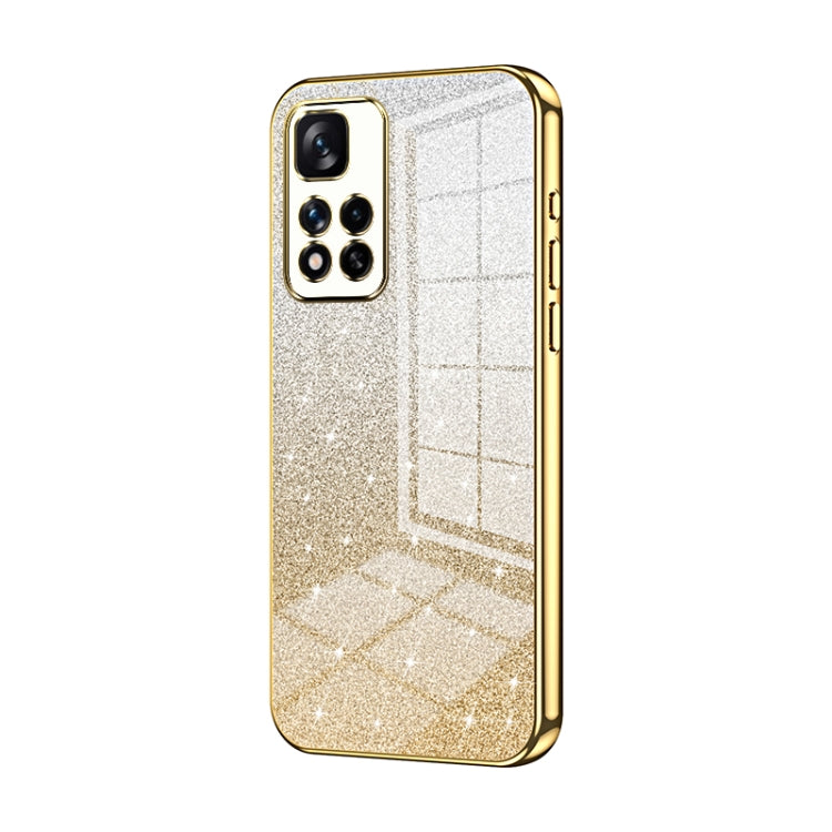 For Xiaomi Redmi Note 11 Pro+ 5G Gradient Glitter Powder Electroplated Phone Case(Gold) - Xiaomi Cases by PMC TechLife | Online Shopping South Africa | PMC TechLife | Buy Now Pay Later Mobicred