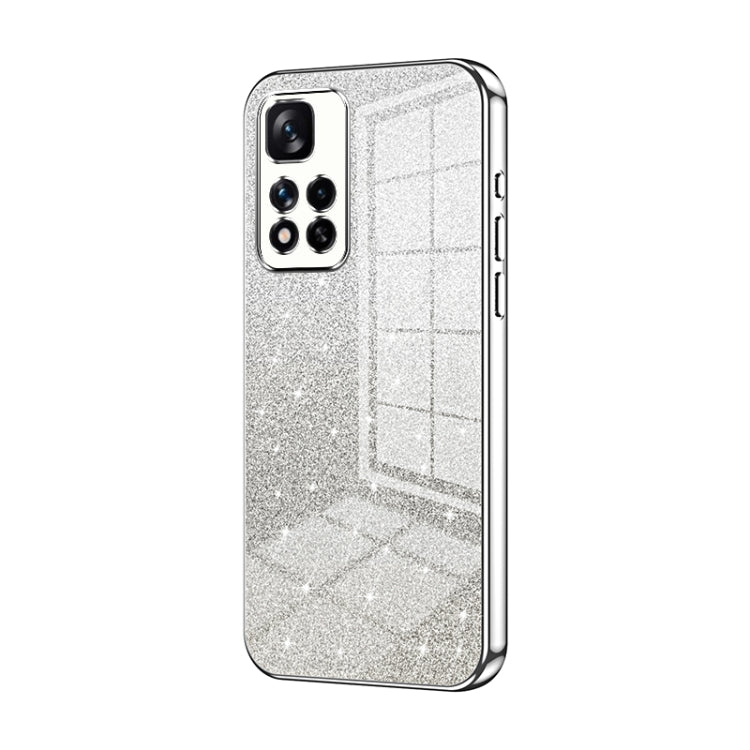 For Xiaomi Redmi Note 11 Pro+ 5G Gradient Glitter Powder Electroplated Phone Case(Silver) - free shipping - PMC TechLife - Order now!