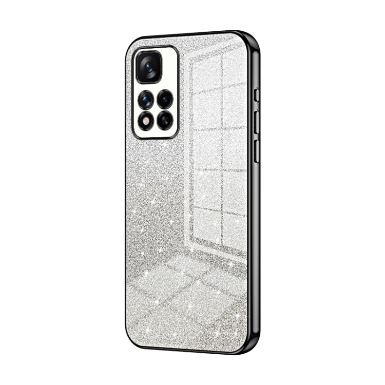 For Xiaomi Redmi Note 11 Pro+ 5G Gradient Glitter Powder Electroplated Phone Case(Black) - Xiaomi Cases by PMC TechLife | Online Shopping South Africa | PMC TechLife | Buy Now Pay Later Mobicred