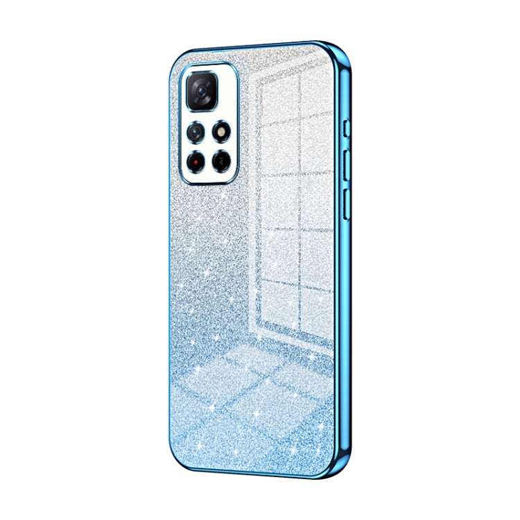 For Xiaomi Redmi Note 11T 5G/Note 11S 5G Gradient Glitter Powder Electroplated Phone Case(Blue) - Xiaomi Cases by PMC TechLife | Online Shopping South Africa | PMC TechLife | Buy Now Pay Later Mobicred