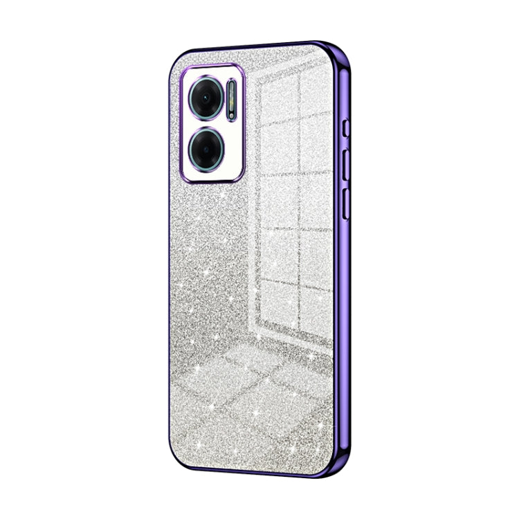 For Xiaomi Redmi Note 11E / Redmi 10 5G Gradient Glitter Powder Electroplated Phone Case(Purple) - Xiaomi Cases by PMC TechLife | Online Shopping South Africa | PMC TechLife | Buy Now Pay Later Mobicred