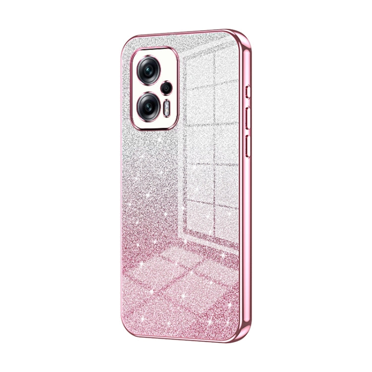 For Xiaomi Redmi Note 11T Pro/Poco X4 GT Gradient Glitter Powder Electroplated Phone Case(Pink) - Xiaomi Cases by PMC TechLife | Online Shopping South Africa | PMC TechLife | Buy Now Pay Later Mobicred