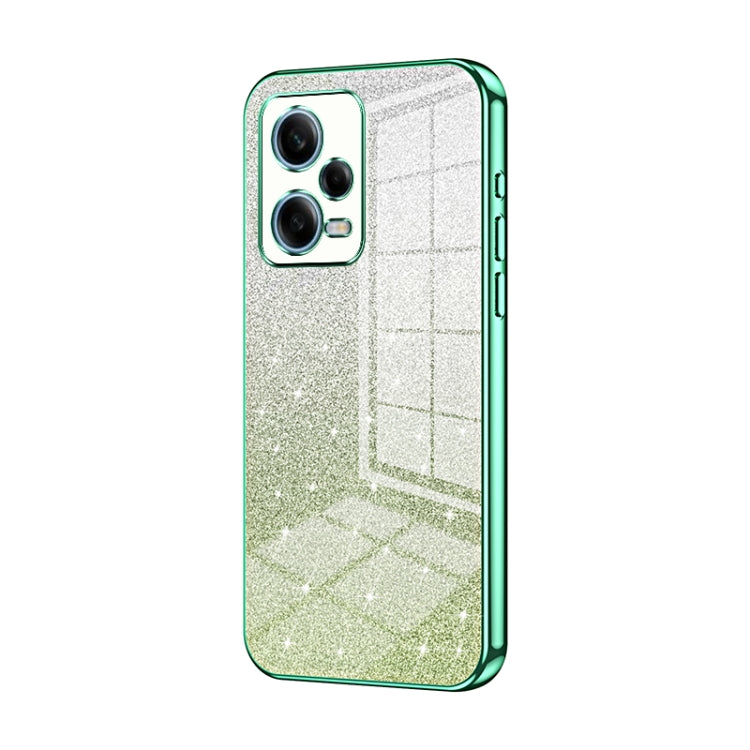 For Xiaomi Redmi Note 12 Pro 5G Gradient Glitter Powder Electroplated Phone Case(Green) - Xiaomi Cases by PMC TechLife | Online Shopping South Africa | PMC TechLife | Buy Now Pay Later Mobicred