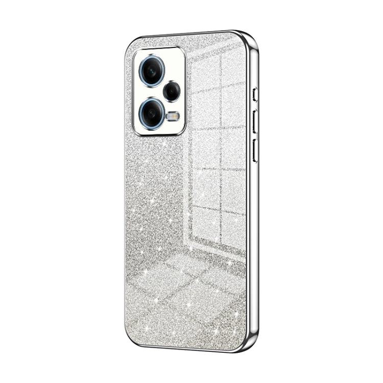 For Xiaomi Redmi Note 12 Pro 5G Gradient Glitter Powder Electroplated Phone Case(Silver) - Xiaomi Cases by PMC TechLife | Online Shopping South Africa | PMC TechLife | Buy Now Pay Later Mobicred