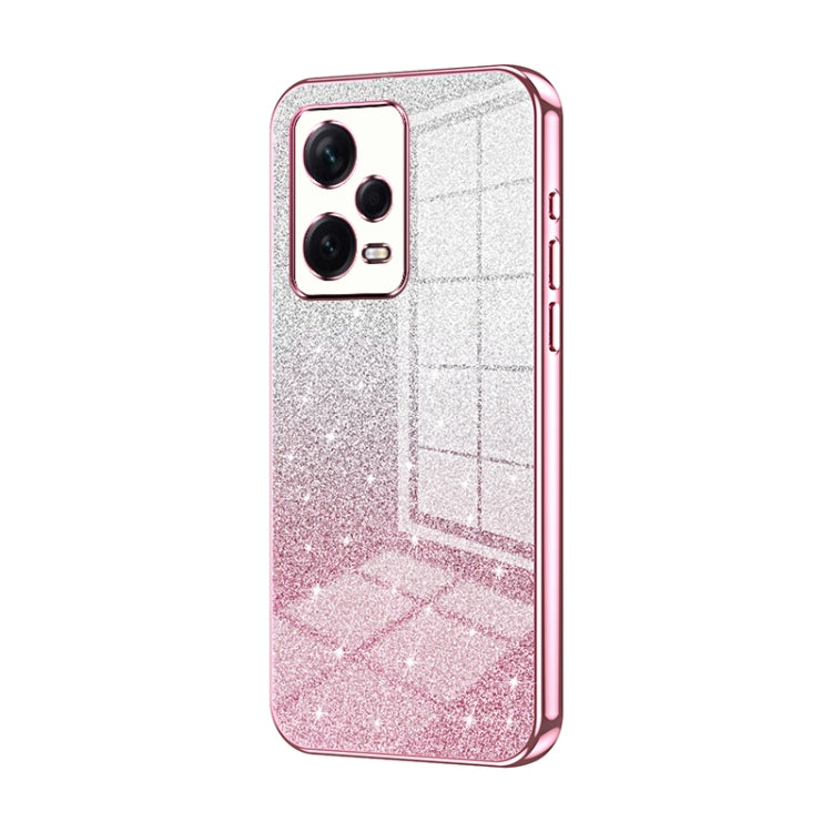 For Xiaomi Redmi Note 12 Pro+  Gradient Glitter Powder Electroplated Phone Case(Pink) - Xiaomi Cases by PMC TechLife | Online Shopping South Africa | PMC TechLife | Buy Now Pay Later Mobicred