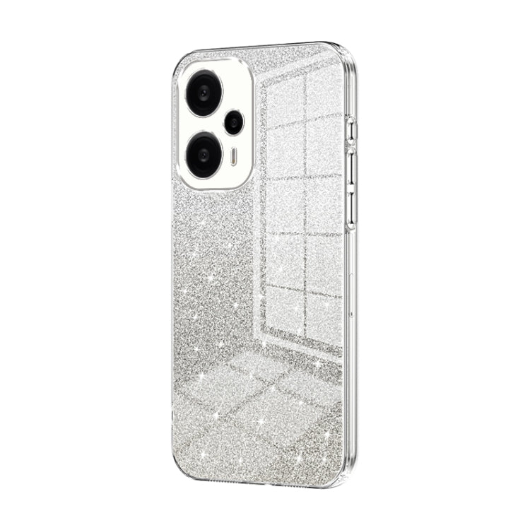 For Xiaomi Redmi Note 12 Turbo/Poco F5 Gradient Glitter Powder Electroplated Phone Case(Transparent) - free shipping - PMC TechLife - Order now!