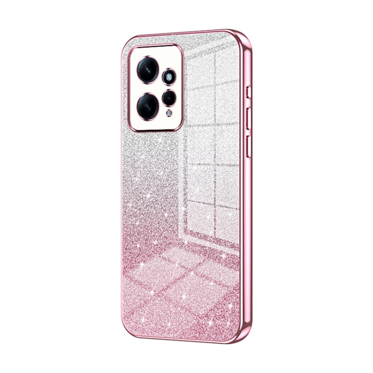For Xiaomi Redmi Note 12 4G Gradient Glitter Powder Electroplated Phone Case(Pink) - Xiaomi Cases by PMC TechLife | Online Shopping South Africa | PMC TechLife | Buy Now Pay Later Mobicred