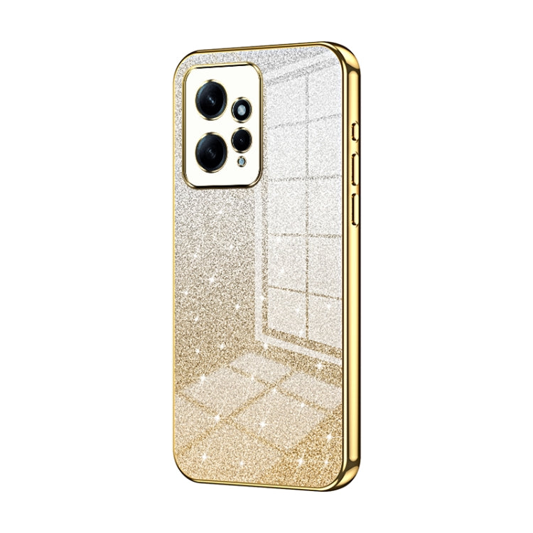 For Xiaomi Redmi Note 12 4G Gradient Glitter Powder Electroplated Phone Case(Gold) - Xiaomi Cases by PMC TechLife | Online Shopping South Africa | PMC TechLife | Buy Now Pay Later Mobicred