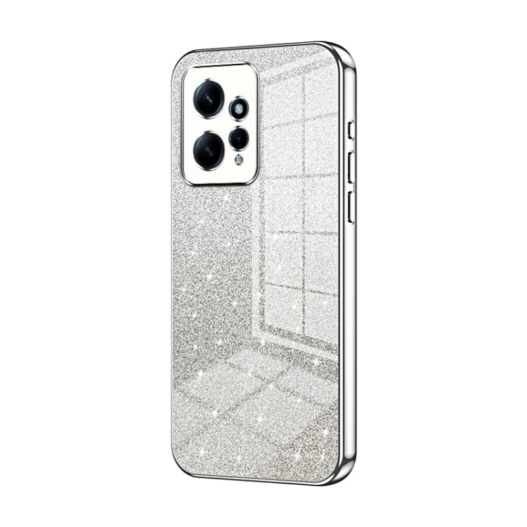 For Xiaomi Redmi Note 12 4G Gradient Glitter Powder Electroplated Phone Case(Silver) - Xiaomi Cases by PMC TechLife | Online Shopping South Africa | PMC TechLife | Buy Now Pay Later Mobicred
