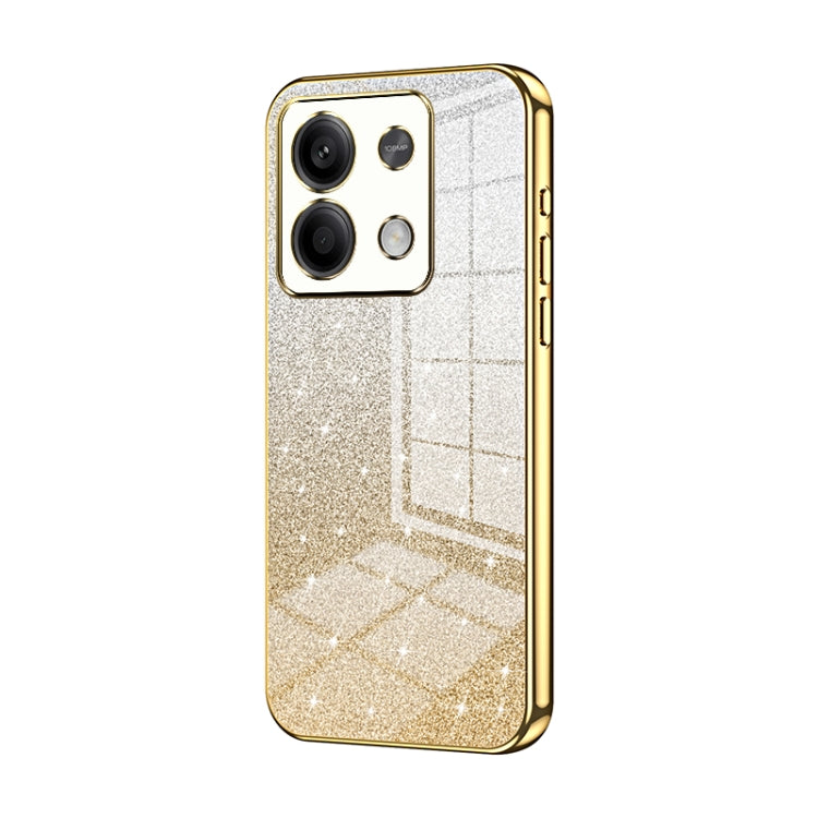For Xiaomi Redmi Note 13 5G Gradient Glitter Powder Electroplated Phone Case(Gold) - Note 13 Cases by PMC TechLife | Online Shopping South Africa | PMC TechLife | Buy Now Pay Later Mobicred