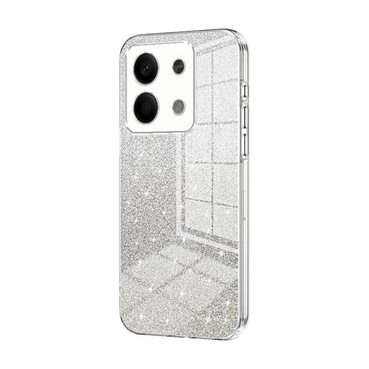For Xiaomi Redmi Note 13 5G Gradient Glitter Powder Electroplated Phone Case(Transparent) - Note 13 Cases by PMC TechLife | Online Shopping South Africa | PMC TechLife | Buy Now Pay Later Mobicred