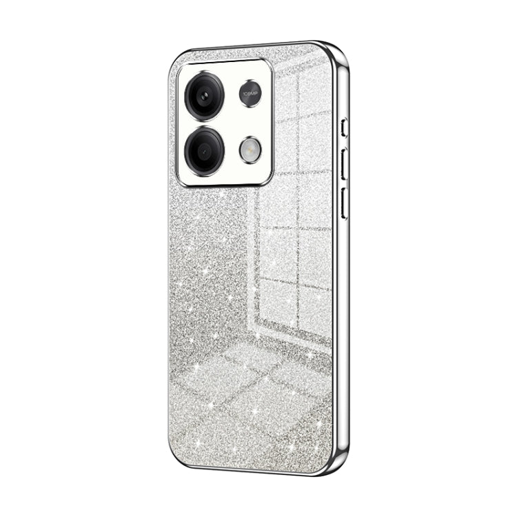 For Xiaomi Redmi Note 13 5G Gradient Glitter Powder Electroplated Phone Case(Silver) - Note 13 Cases by PMC TechLife | Online Shopping South Africa | PMC TechLife | Buy Now Pay Later Mobicred