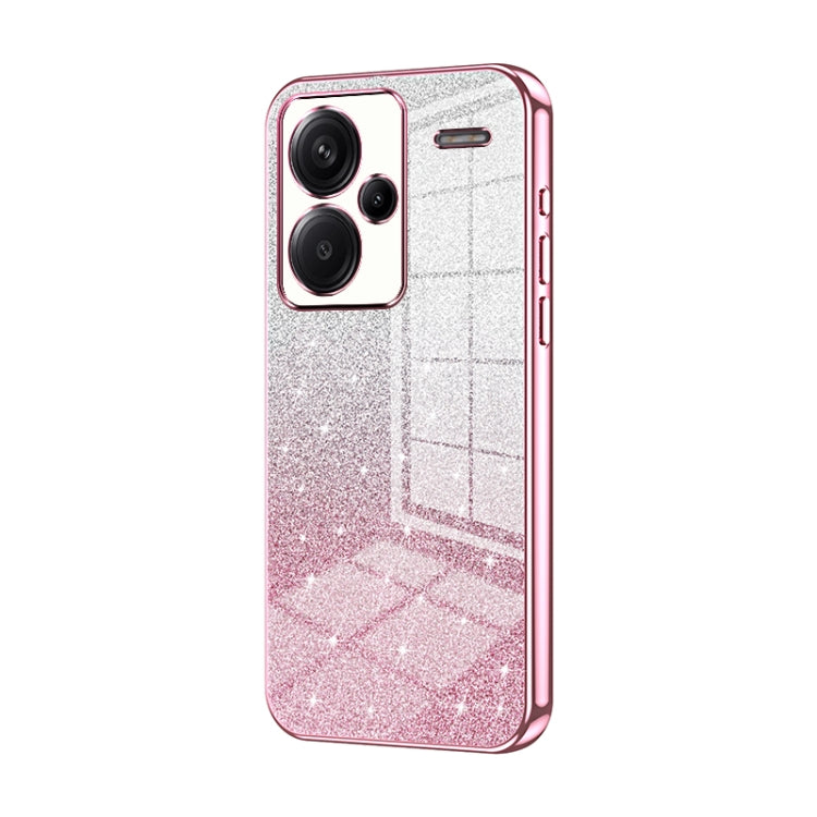 For Xiaomi Redmi Note 13 Pro+ Gradient Glitter Powder Electroplated Phone Case(Pink) - Note 13 Pro+ Cases by PMC TechLife | Online Shopping South Africa | PMC TechLife