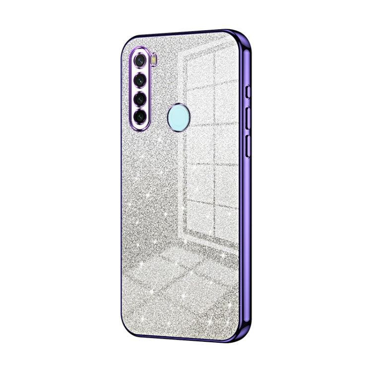 For Xiaomi Redmi Note 8 / Note 8 2021 Gradient Glitter Powder Electroplated Phone Case(Purple) - Xiaomi Cases by PMC TechLife | Online Shopping South Africa | PMC TechLife | Buy Now Pay Later Mobicred