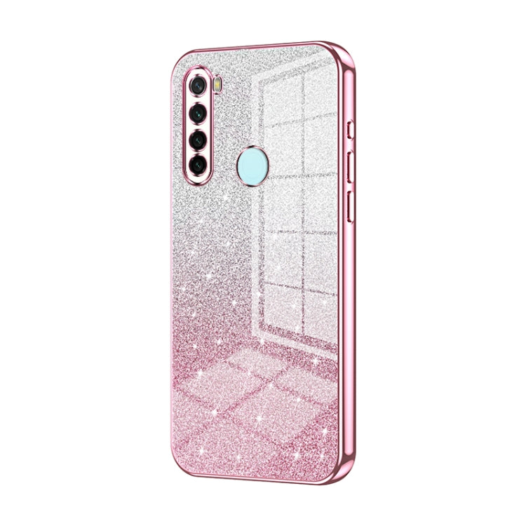 For Xiaomi Redmi Note 8 / Note 8 2021 Gradient Glitter Powder Electroplated Phone Case(Pink) - Xiaomi Cases by PMC TechLife | Online Shopping South Africa | PMC TechLife | Buy Now Pay Later Mobicred