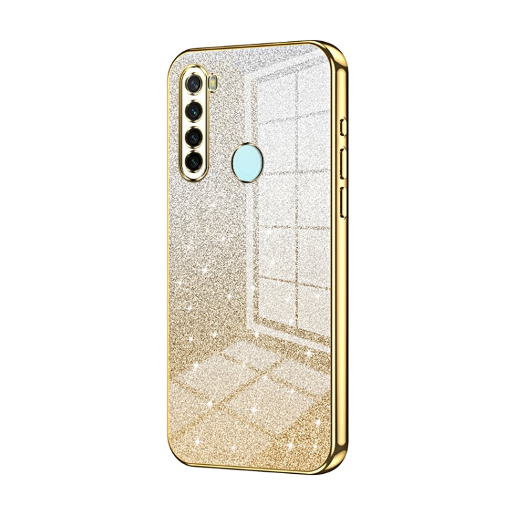 For Xiaomi Redmi Note 8 / Note 8 2021 Gradient Glitter Powder Electroplated Phone Case(Gold) - Xiaomi Cases by PMC TechLife | Online Shopping South Africa | PMC TechLife | Buy Now Pay Later Mobicred