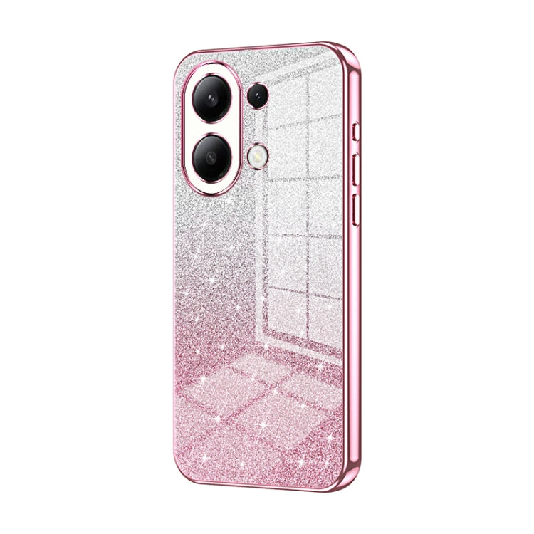For Xiaomi Redmi Note 13 4G Gradient Glitter Powder Electroplated Phone Case(Pink) - Note 13 Cases by PMC TechLife | Online Shopping South Africa | PMC TechLife | Buy Now Pay Later Mobicred