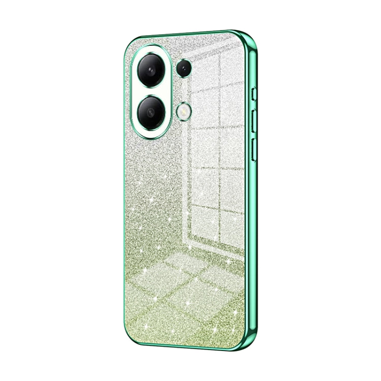 For Xiaomi Redmi Note 13 4G Gradient Glitter Powder Electroplated Phone Case(Green) - Note 13 Cases by PMC TechLife | Online Shopping South Africa | PMC TechLife | Buy Now Pay Later Mobicred
