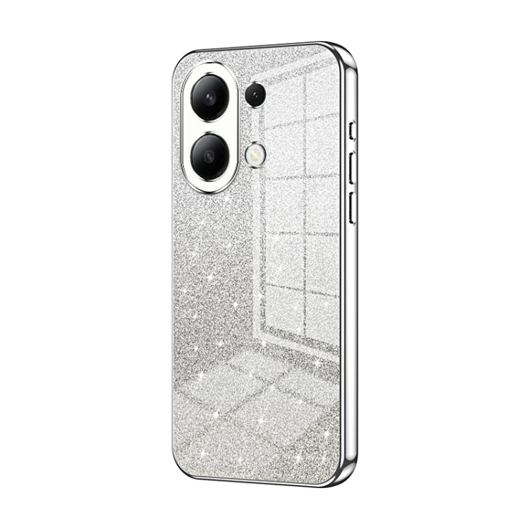 For Xiaomi Redmi Note 13 4G Gradient Glitter Powder Electroplated Phone Case(Silver) - Note 13 Cases by PMC TechLife | Online Shopping South Africa | PMC TechLife | Buy Now Pay Later Mobicred