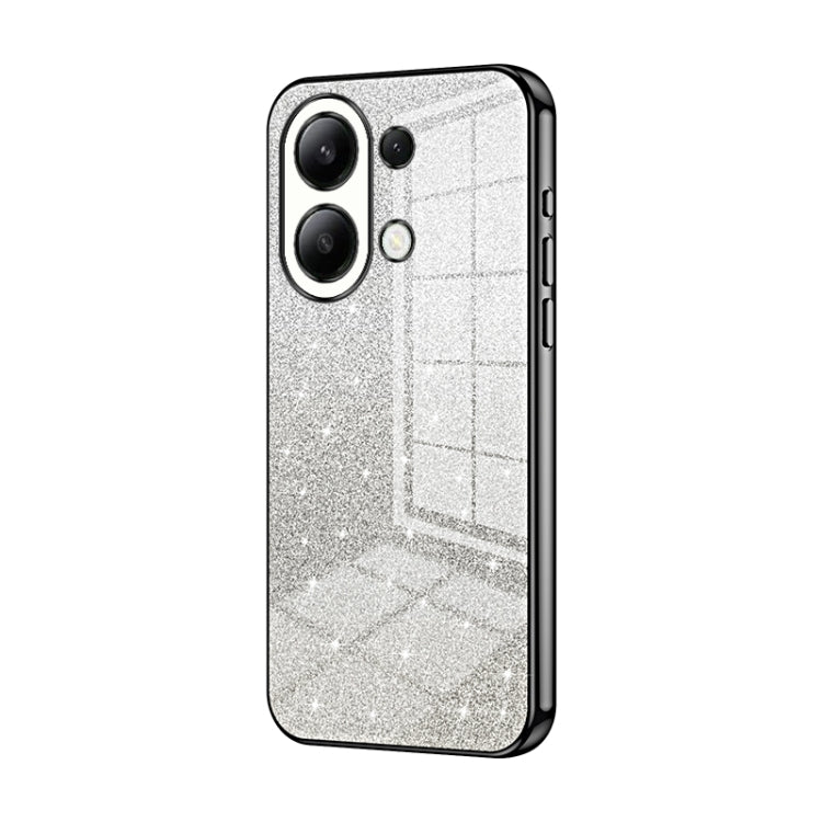 For Xiaomi Redmi Note 13 4G Gradient Glitter Powder Electroplated Phone Case(Black) - Note 13 Cases by PMC TechLife | Online Shopping South Africa | PMC TechLife | Buy Now Pay Later Mobicred
