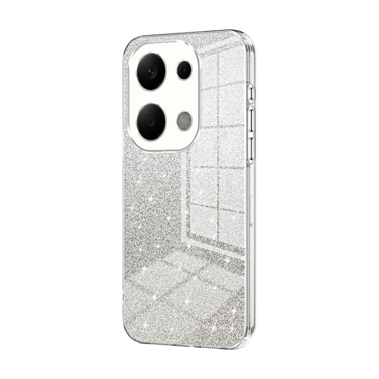 For Xiaomi Redmi Note 13 Pro 4G Gradient Glitter Powder Electroplated Phone Case(Transparent) - Note 13 Pro Cases by PMC TechLife | Online Shopping South Africa | PMC TechLife | Buy Now Pay Later Mobicred