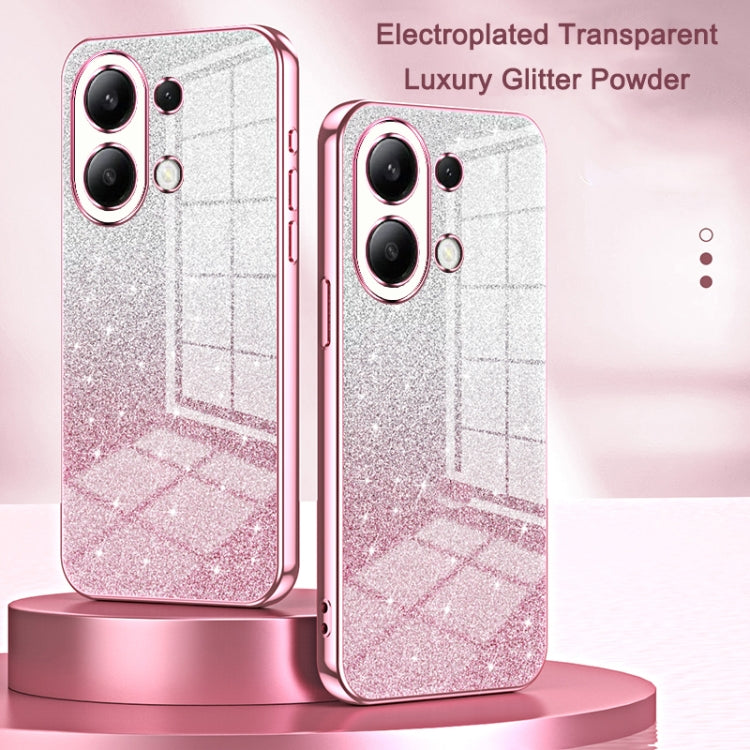 For Xiaomi Redmi Note 9 / 10X 4G Gradient Glitter Powder Electroplated Phone Case(Silver) - Xiaomi Cases by PMC TechLife | Online Shopping South Africa | PMC TechLife | Buy Now Pay Later Mobicred