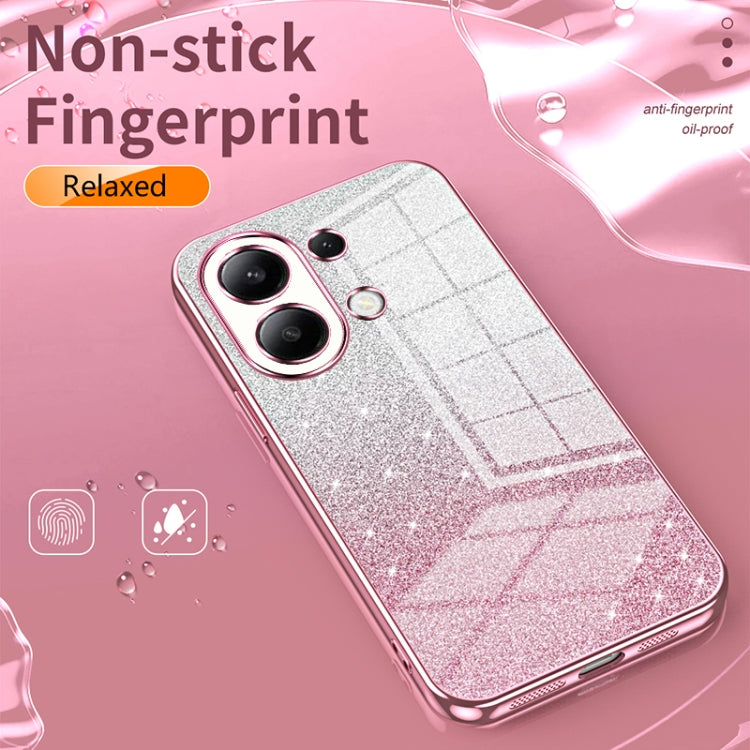 For Xiaomi Redmi Note 13 4G Gradient Glitter Powder Electroplated Phone Case(Gold) - Note 13 Cases by PMC TechLife | Online Shopping South Africa | PMC TechLife | Buy Now Pay Later Mobicred