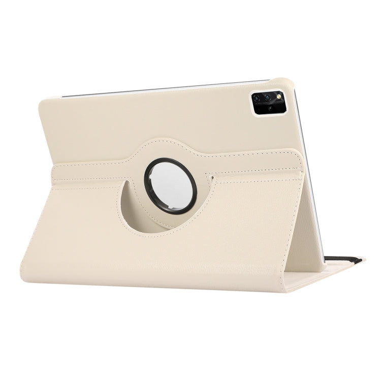 For Lenovo Tab M11 / Xiaoxin Pad 11 2024 360 Degree Rotation Litchi Texture Leather Tablet Case(White) - Lenovo by PMC Jewellery | Online Shopping South Africa | PMC Jewellery | Buy Now Pay Later Mobicred