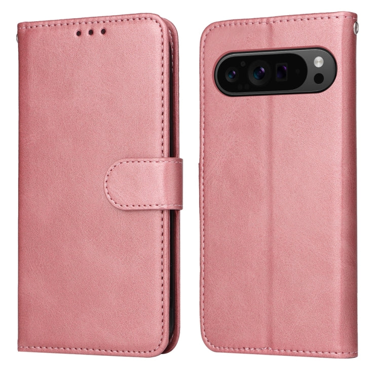 For Google Pixel 9 Pro Classic Calf Texture Flip Leather Phone Case(Rose Gold) - Google Cases by PMC TechLife | Online Shopping South Africa | PMC TechLife | Buy Now Pay Later Mobicred