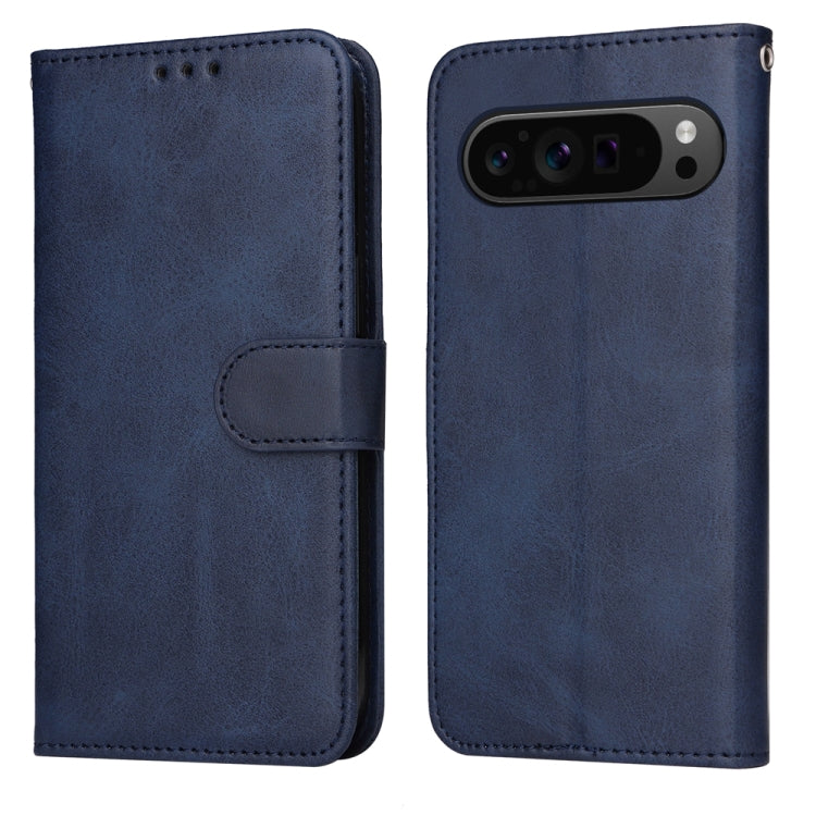 For Google Pixel 9 Pro Classic Calf Texture Flip Leather Phone Case(Blue) - Google Cases by PMC TechLife | Online Shopping South Africa | PMC TechLife | Buy Now Pay Later Mobicred