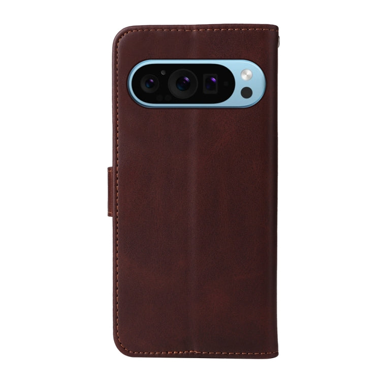 For Google Pixel 9 Classic Calf Texture Flip Leather Phone Case(Brown) - Google Cases by PMC TechLife | Online Shopping South Africa | PMC TechLife | Buy Now Pay Later Mobicred