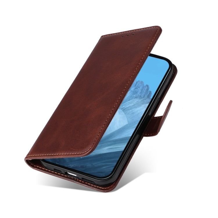 For Google Pixel 9 Classic Calf Texture Flip Leather Phone Case(Brown) - Google Cases by PMC TechLife | Online Shopping South Africa | PMC TechLife | Buy Now Pay Later Mobicred