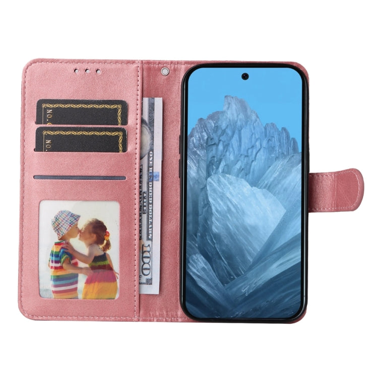 For Google Pixel 9 Classic Calf Texture Flip Leather Phone Case(Rose Gold) - Google Cases by PMC TechLife | Online Shopping South Africa | PMC TechLife | Buy Now Pay Later Mobicred