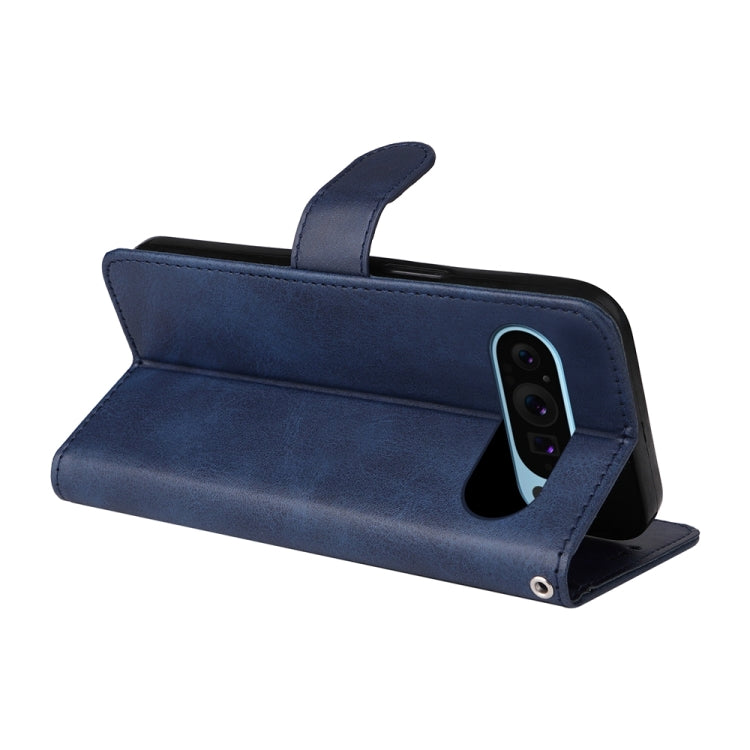 For Google Pixel 9 Classic Calf Texture Flip Leather Phone Case(Blue) - Google Cases by PMC TechLife | Online Shopping South Africa | PMC TechLife | Buy Now Pay Later Mobicred