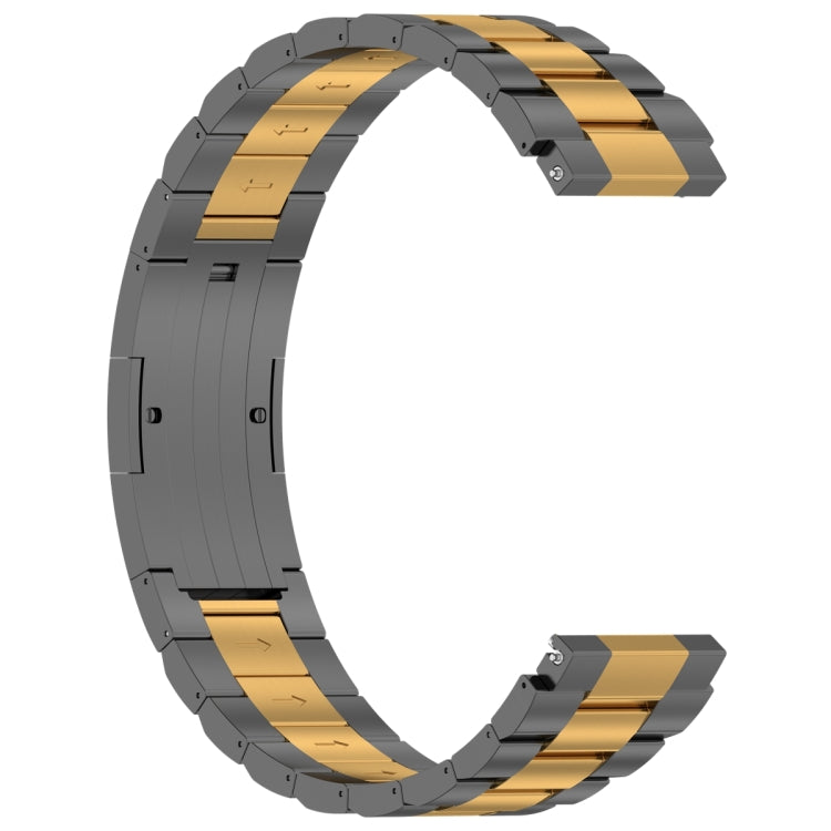 For Huawei Watch GT4 / GT3 / GT2 / GT 46mm Three Strains HW Buckle Metal Watch Band(Grey Gold) - Watch Bands by PMC TechLife | Online Shopping South Africa | PMC TechLife
