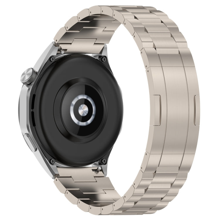 For Huawei Watch GT4 / GT3 / GT2 / GT 46mm Three Strains HW Buckle Metal Watch Band(Titanium Color) - Watch Bands by PMC TechLife | Online Shopping South Africa | PMC TechLife