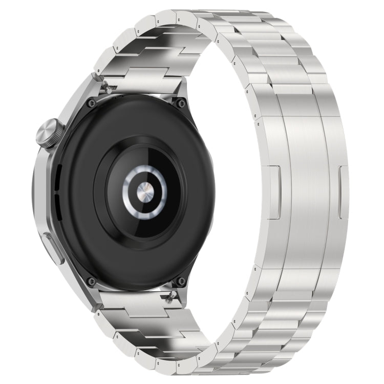 For Huawei Watch GT4 / GT3 / GT2 / GT 46mm Three Strains HW Buckle Metal Watch Band(Silver) - Watch Bands by PMC TechLife | Online Shopping South Africa | PMC TechLife