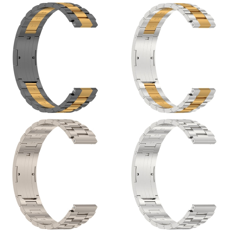 For Huawei Watch GT4 / GT3 / GT2 / GT 46mm Three Strains HW Buckle Metal Watch Band(Grey Gold) - Watch Bands by PMC TechLife | Online Shopping South Africa | PMC TechLife
