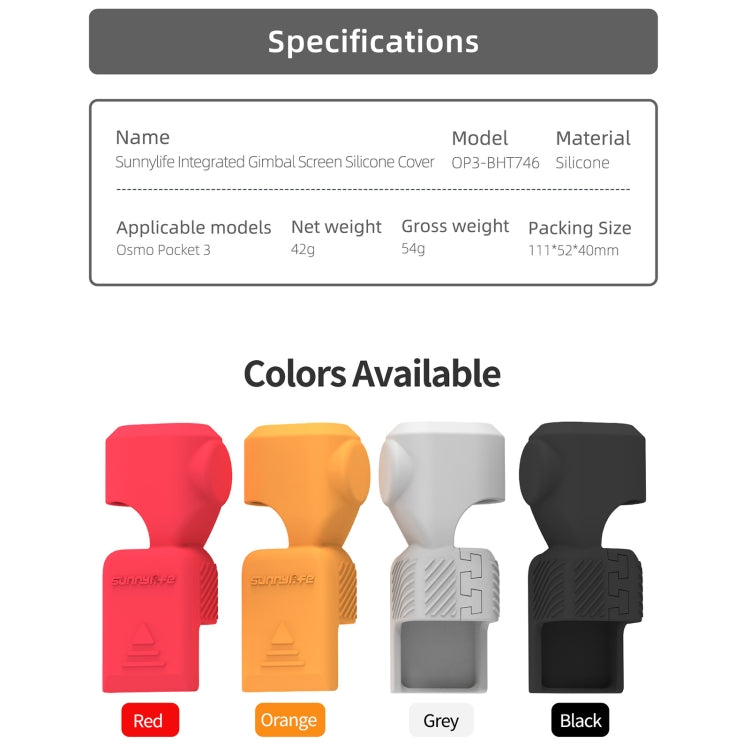 For DJI Osmo Pocket 3 Sunnylife OP3-BHT746 Silicone Protective Case(Grey White) - Case & Bags by Sunnylife | Online Shopping South Africa | PMC TechLife | Buy Now Pay Later Mobicred